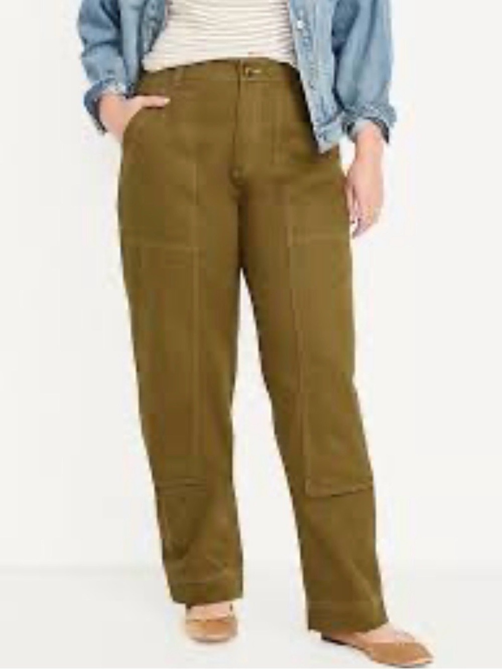 Old Navy High-Waisted Utility Pants size 20 satin moss